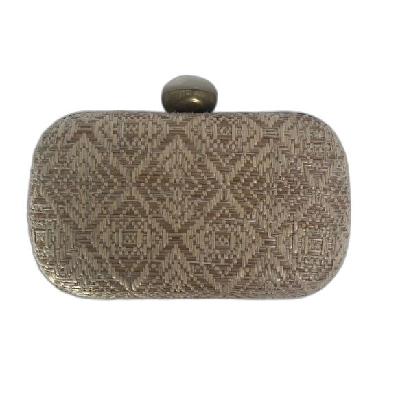 Urban Expressions Large Pearl Clasp Straw Rattan Crossbody Clutch‎ - Picture 2 of 9